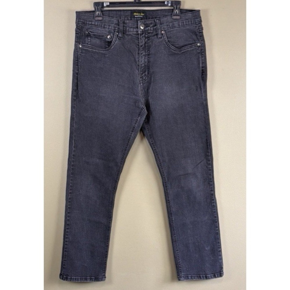 Urban Star Men's Size 36x30 Straight Leg Jeans Black Denim Embroidered Pockets